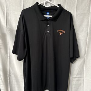NCAA Texas Longhorns Short Sleeve Polo Shirt Black With Orange Letters Men's 2XL